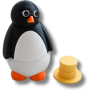 3D Druck Pinguin aus PLA mit Hut und ohne Hut